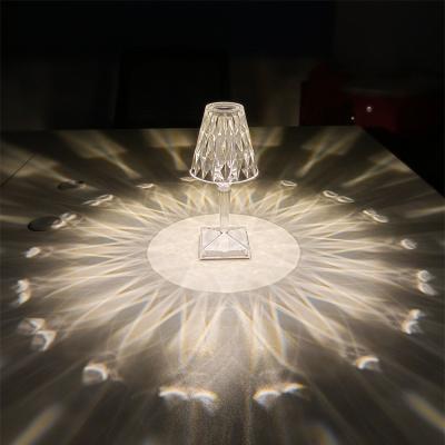 China Amazon Touch Crystal Table Lamp Romantic Home Modern Luxury Rechargeable Restaurant Bar Portable Touch Desk Lights Wedding Party for sale