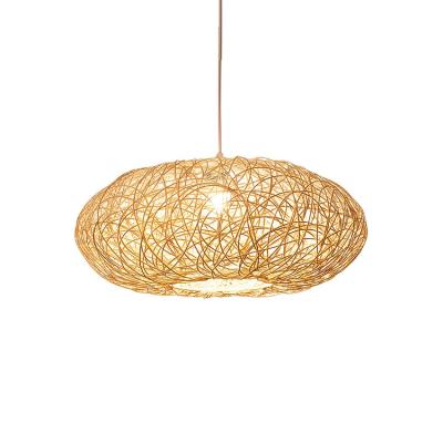 China Wholesale Home Modern Factory Decor Light Wicker Rattan Pendant Lamp Rattan Ceiling Lights for sale