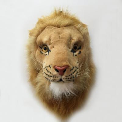 China High CE Realistic Lion Head Plush Animal Home Decoration Wall Mount for sale