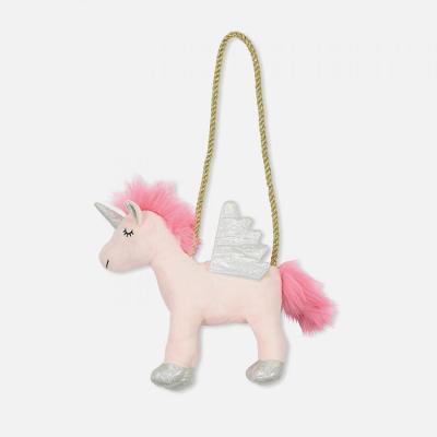 China Pink Unicorn Plush Bag Gift Fluffy Animal Soft Toys Unicorn Stuffed Plush Bag For Kids Gift for sale