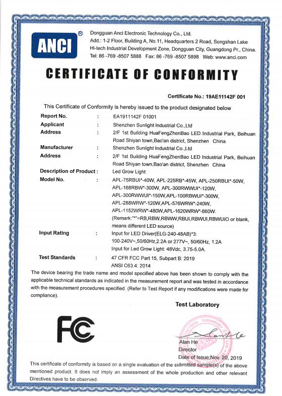 FCC - Shenzhen Shanglaite Electronics Technology Co., Ltd.