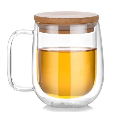 China Sustainable New Design Custom Clear Water Tea Cups With Lid Tumbler Cheap Glass Tea Cup for sale