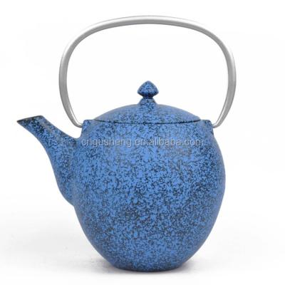 China Viable Chinese creative high quality special design cast iron blue teapot for sale