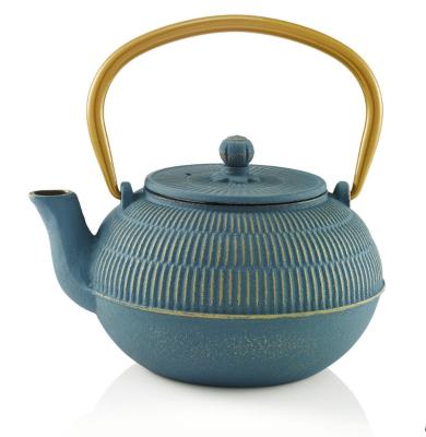 China China Sustainable Cast Iron Teapot Top Quality Blue Enamel Cast Iron Teapot for sale