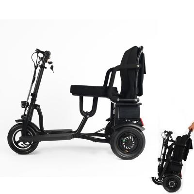 China Easily Disabled 3 4 Wheel Motion Handicapped Tricycle Folding Lightweight Portable Electric Mobility Scooter for sale