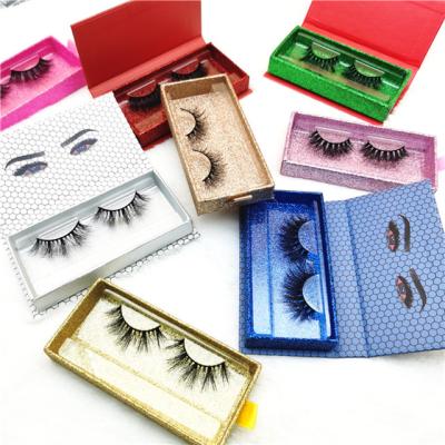 China Hot Selling Luxury Natural Private Label 18MM 3D 5D Long Tapered Russian Long Eyelashes With Custom Box Packing for sale