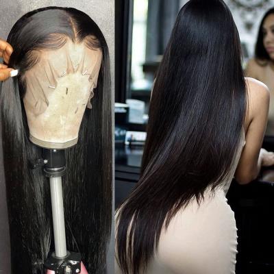 China 13x4 Natural Soft Straight Sheer Lace Front Human Hair Wigs 180 Density Lace Frontal Wigs For Women for sale