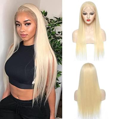 China Natural Soft Straight Human Hair Lace Front Wig 613 Wigs 13x4 Soft Density 150% Blonde for sale