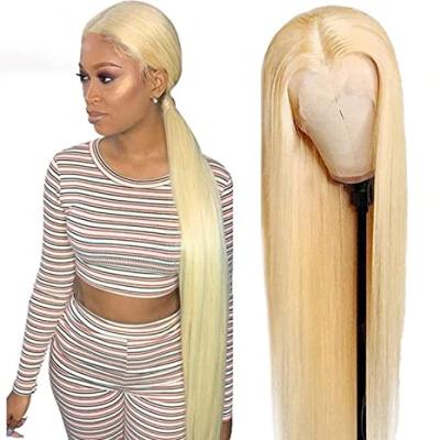 China 613 20inch Natural Soft Blonde Human Hair Lace Front Wigs 20inch Part 20inch Blonde Soft Lace Front Wigs for sale