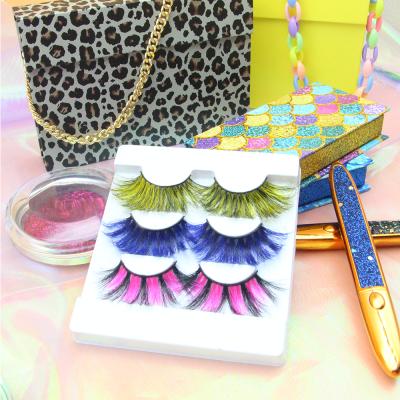 China Colorful Color Logo Home Party Long Private Mink Fur New Arrival 5d Soft Natural False Eyelashes for sale