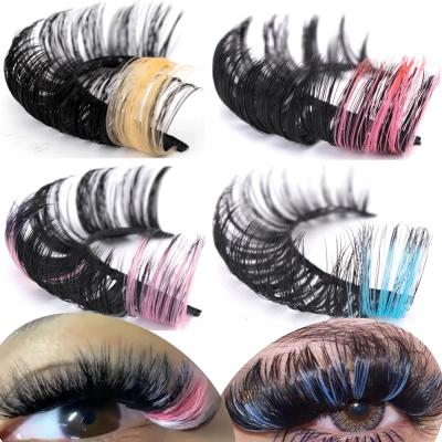 China NEW Purple Pink Mix 3D Mink Colored Eyelashes Ombre Vegan Red Blue Red Stripe Waves Cilias Natural Dramatic Fluffy Colored Patch for sale