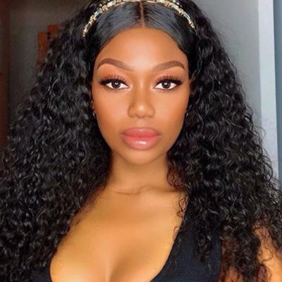 China Natural Soft Soft 13x4 Lace Front Glueless Human Hair Wigs PrePlucked With Baby Hair Curly Full Lace Wig 360 Mongolian Curly Wigs for sale