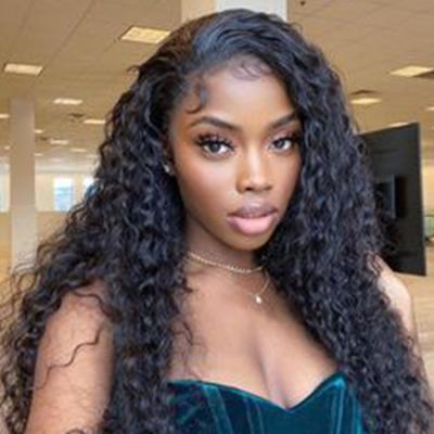 China Soft Natural Soft Natural 13x4 Lace Front Wigs Human Hair Pre Plucked Deep Wave Brazilian Virgin Hair Wigs For Black Women for sale