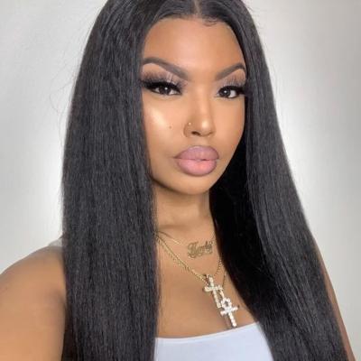 China Full Lace Front Human Hair Wigs Brazilian Soft Natural Soft Human Hair Straight Wig Pre Plucked Full Remy Hair For Women for sale