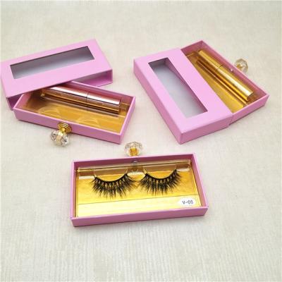 China Long natural waterproof magnetic eyelashes and long natural hot sale eyeliner with your own logo and private label for sale