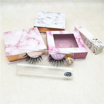 China Long Natural Amazing Best Quality Long False Magnetic Eyelashes Without Glue And Customized Box With Pull Rope for sale