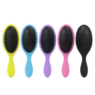 China Muti Paddle Brush Private Label Color Cushion Rubber Plastic Nylon Bristle Handle Detangling Detangler Paddle Wet Hair Brush for sale