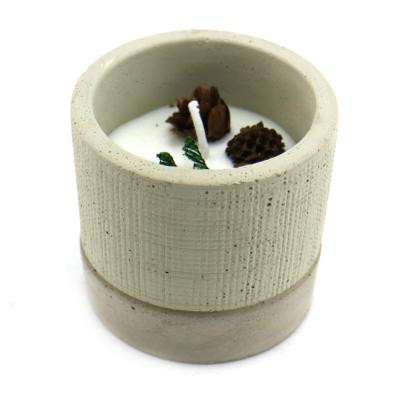 China Wholesale Scented Mini Custom Printed Cylinder Concrete Candle Jar Glass for sale