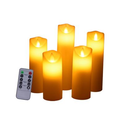 China Real candle flameless wax LED moving electronic light candle relighting gift box set for sale