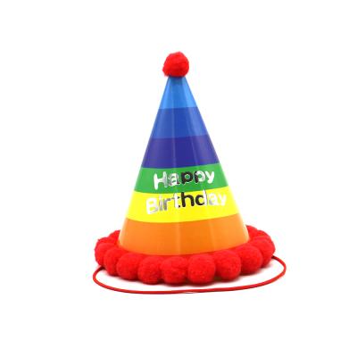 China Paper Birthday Party Supplies Cute Clown Paper Cone Baby Hat for sale