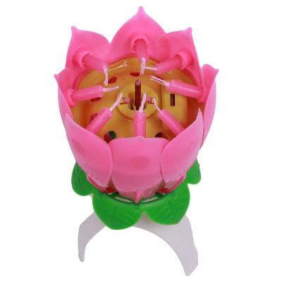 China Single Layer Music Lotus Candle Automotive Open Birthday Candles for sale