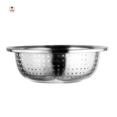 China Multifunctional Stainless Steel Viable Colanders Vegetable Strainer Kitchen Colander for sale