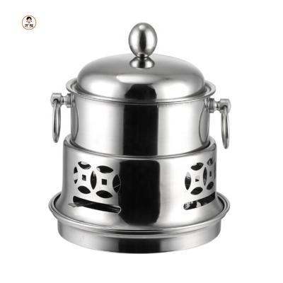 China Camping Hot Oven 16cm Fire Stainless Steel Alcohol Pot Stove Nonstick Adjustable Chafing Dish for sale