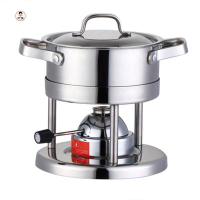 China Shabu Non-Stick Portable Pot With Heat Controllable Alcohol Stove Outdoor Camping Alcohol Stove for sale