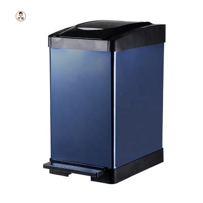 China Wholesale Sustainable Stainless Steel Household Trash Can 8 Liter Rectangular Trash Can for sale