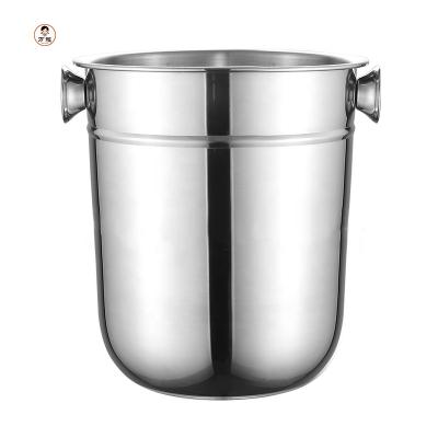 China Sustainable 7L Large Capacity Ice Buckets Beverage Stainless Steel Ice Bucket Metal Beer Bucket for sale