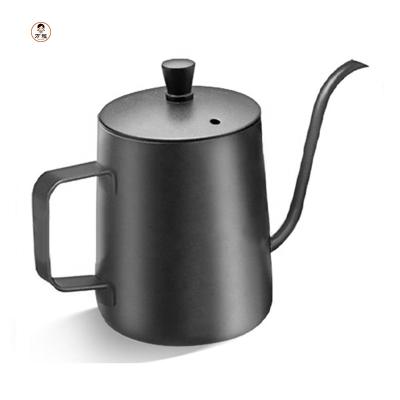 China Viable Wholesale Black Coating Stainless Turkish Coffee Pot Hand Pour Over Coffee Dripper Kettle for sale