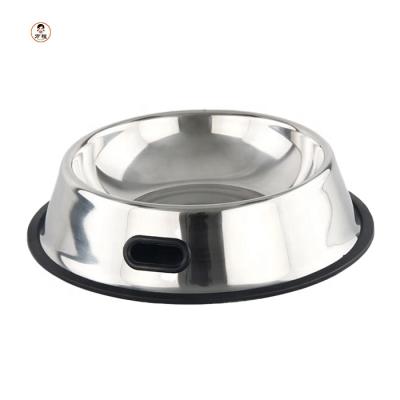 China Sustainable Custom Stackable Pet Bowl Stainless Steel Dog Bowl With Hole for sale