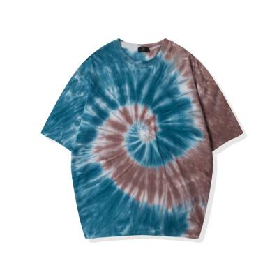 China OEM Fashion Anti-Wrinkle Men's Tie Dye Casual Loose Vintage 100% Cotton T-Shirt for sale