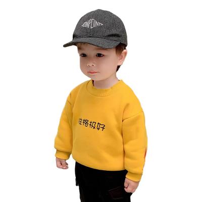 China Custom Anti-wrinkle fashion round neck sweatshirt with velor and heavy printed kids fleece hoodie for sale