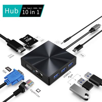 China Type-C Hub 4K HD M1, 100W Palladium, Aluminum USB 10 in 1 Multiport USB C Adapter Hub Compatible for Laptop / Type C Phones USB C Hub 78*78*19mm for sale