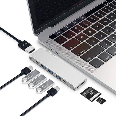 China Aluminum alloy 8 in 1 usb c dock for macbook pro and air accessories usb c adapter usb c hub for sale