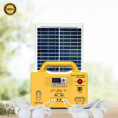 China New home outdoor portable power station 20w supplies portable solar battery generator fm radio for sale