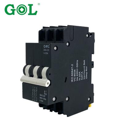 China high quality mcb 4500 mini 3P 63A IP20 3 pole electrical circuit breakers for sale