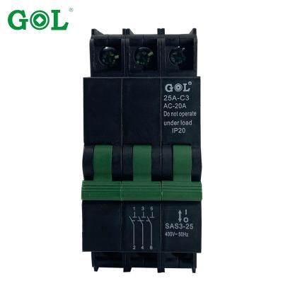 China factory 63a isolation switch 3 pole ac din rail type switches SAS3-16A for sale