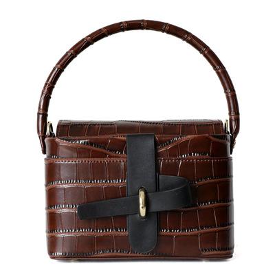 China 2021 Vintage Crocodile Printing Leather Handbags Small Square Box Doctor Handbag for sale