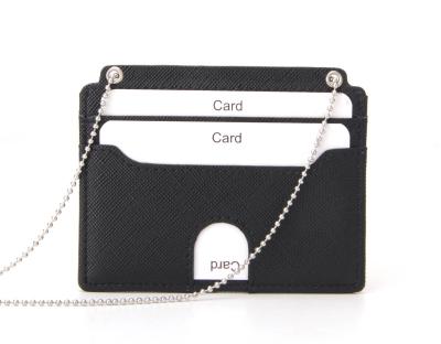 China Vintage Wallet Card Holder Slim Leather LOGO Minimalist RFID Custom Card Holder for sale