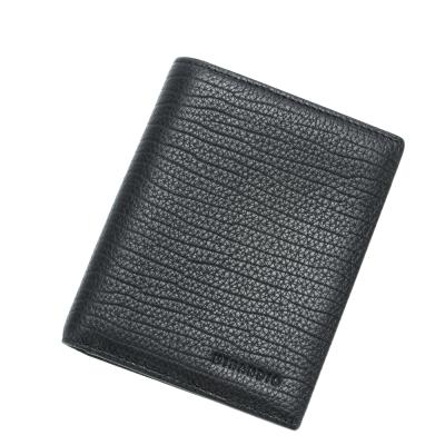 China Minandio Bi Folder Youth Card Youth Anti-theft Luxury Minimalist Genuine Leather Short Wallet For Men for sale