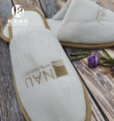 China High Quality Soft 100% Terry Velor Slipper Closed Toe Polyester Disposable And Comfortable Slipper for sale