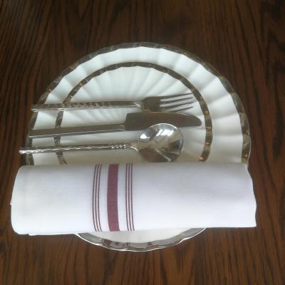 China Modern 5 Star Hotel Airline Polyester MJS Stripe Color Napkins Use Washable For Wedding Restaurant Dinner for sale