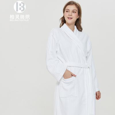 China Sustainable Premium Quality Women Bathrobe Hotel Collar Shawl Velvet Kimono Organic Bathrobe Men Long Sleep Robe for sale