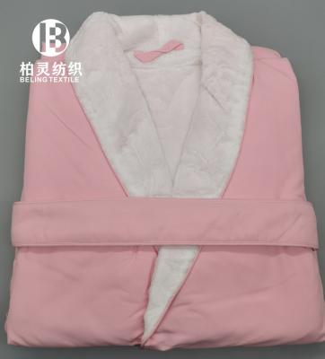 China Wholesale 100% men's and women's pink thermal bathrobes double layer polyester bathrobe high quality hotel spa bathrobe for sale