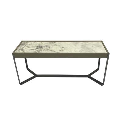 China Factory Modern Supplier New Brand Outside Metal Rectangle Side Industrial Marble Tables for sale