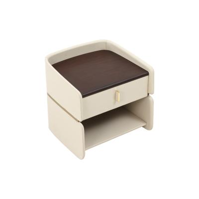 China New Modern Style Microfiber Modern Metal Shape Nightstand Hot Selling Geometric Bedside Table for sale