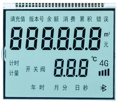 Китай OEM 6 O′ Clock TN Segment LCD Display Positive Transmissive Water Meter Display продается