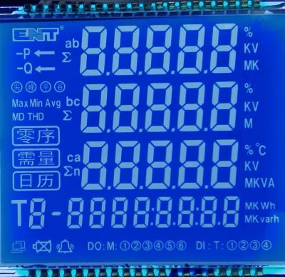 China STN 7 Segment LCD Display Instrumentation LCD Module Blue Background And White Text zu verkaufen